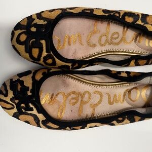 Sam Edelman  Felcia Ballet Flat leopard cow hair 7.5 M